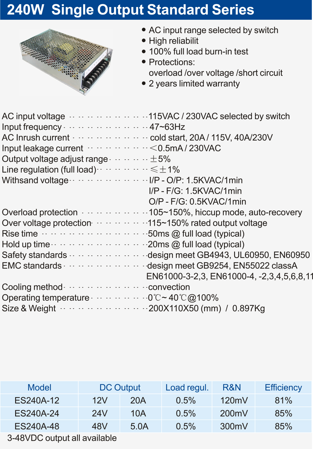 240W-Single-Output-Standard-Series