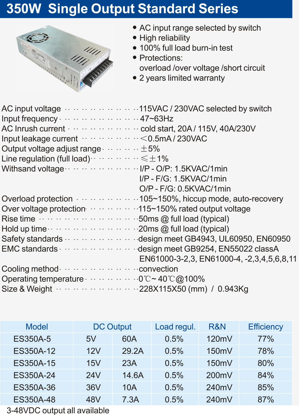 350W-Single-Output-Standard-Series