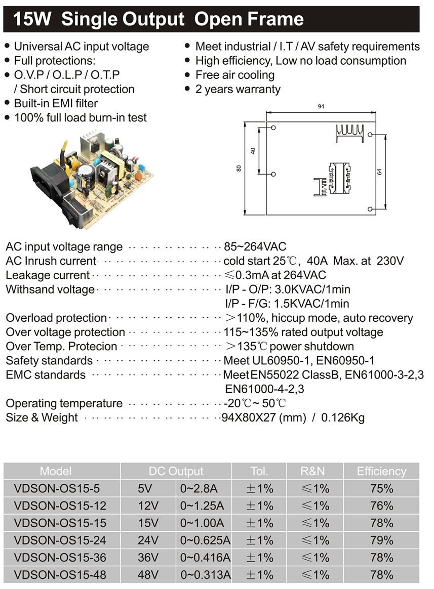 15W-Single-Output-Open-Frame
