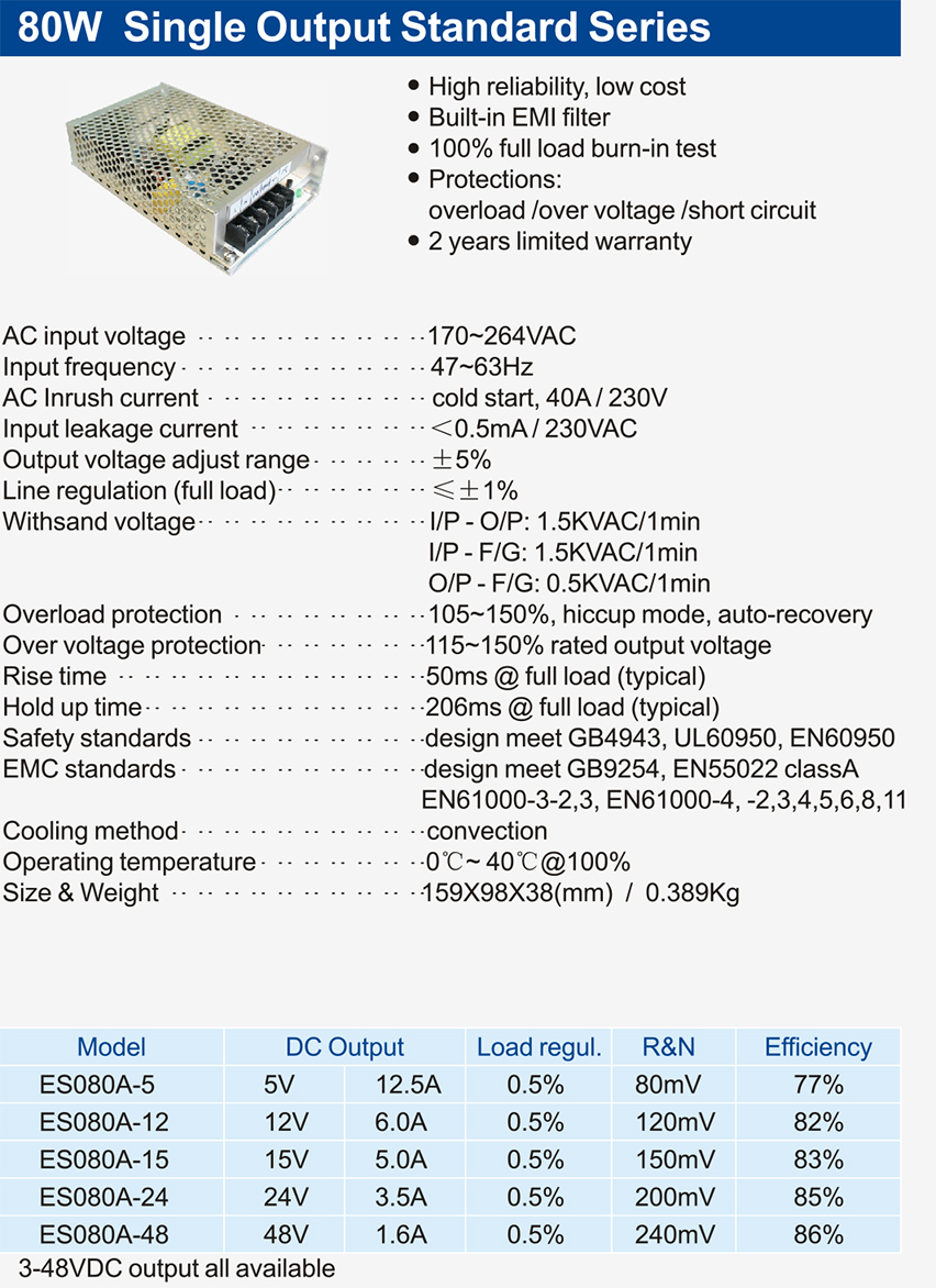 80W-Single-Output-Standard-Series